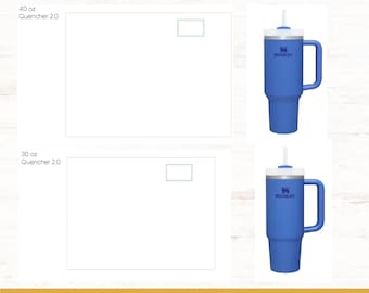 40oz & 30oz Quencher Vorlage SVG, Tumbler Laser Gravur Design Digitale Datei, fügen Sie Ihr Design hinzu, Stanley Brand Template Bundle