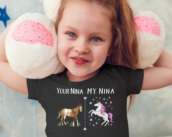 Your Nina My Nina | Horse Unicorn T-Shirt | Unicorn Godmother | Goddaughter Shirt | Gift For Goddaughter | Godmother Baby Shirt