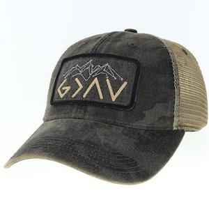 God is Greater Than Legacy Trucker Hat Custom Embroidered Patch Camo