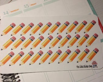 Pencil stickers. Perfect for any planner!