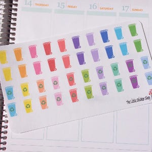Trash/Recycle stickers. Perfect for any planner!