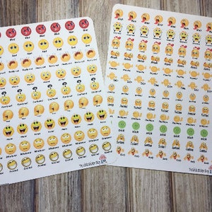 Pegatinas de cara de emoción. ¡Perfecto para cualquier planificador!