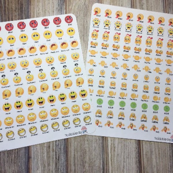 Emotion face stickers. Perfect for any planner!