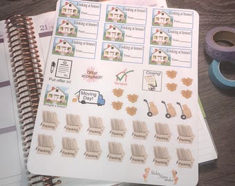 Moving stickers. Perfect for any planner!