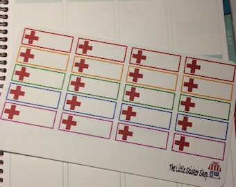 Red Cross stickers. Perfect for any planner!