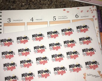 Movie night stickers. Perfect for any planner!