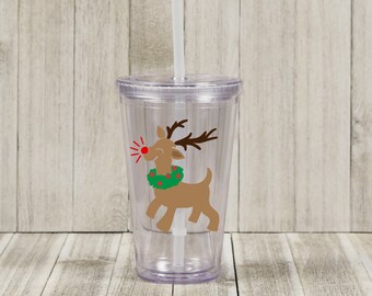 Kids Personalized Christmas Tumbler, Childrens Holiday Cup, 16 oz Insulated, Kids Christmas Mug, Santa Cup, Stocking Stuffer, Gifts under 20