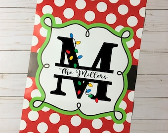 Christmas Garden Flag, Christmas Lights Winter House Flag, Buffalo Plaid, Polka Dot Campsite Flag, Holiday Yard Decor, Outdoor Decoration
