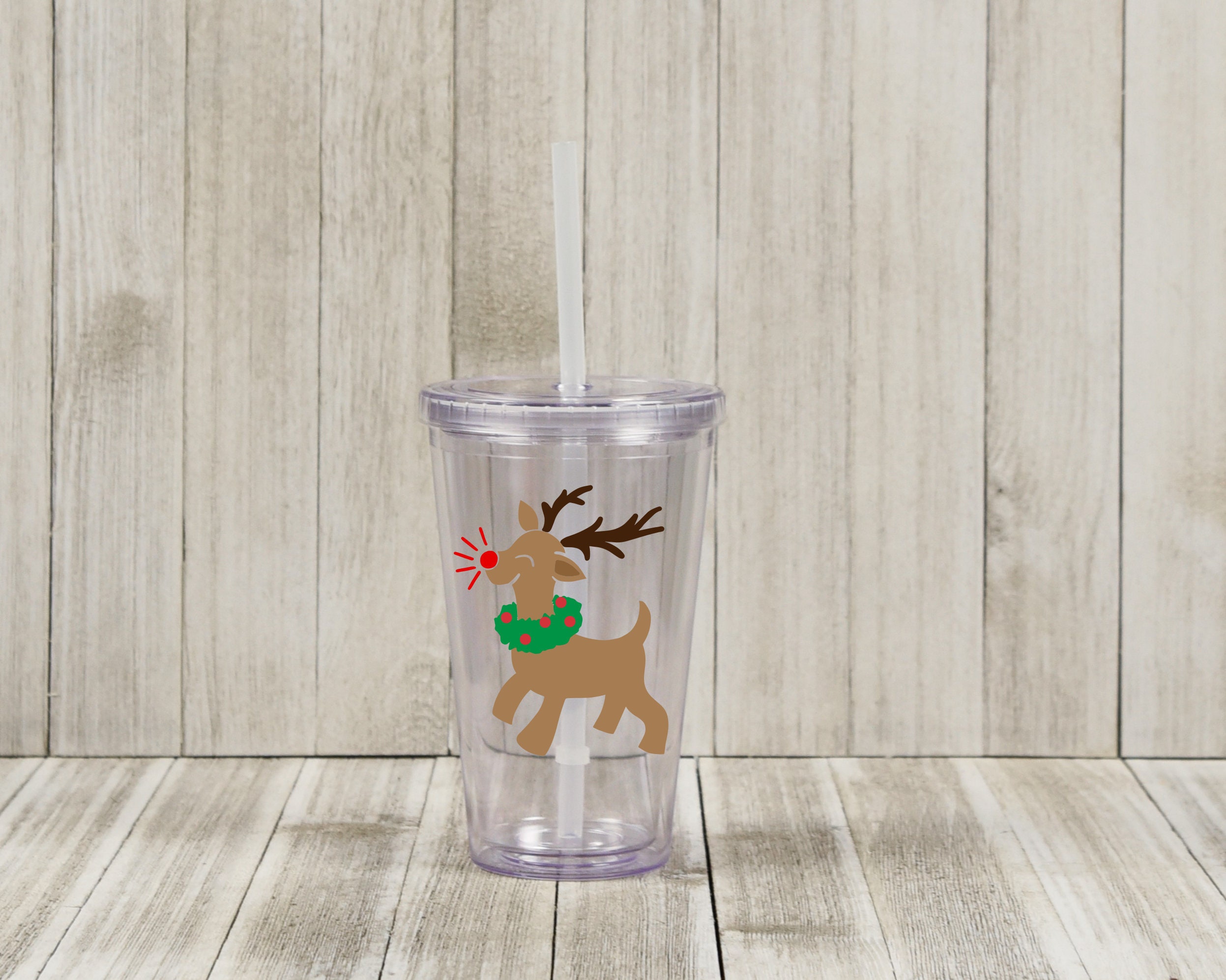 Christmas Moose Personalized 17 oz. Insulated Acrylic Tumbler