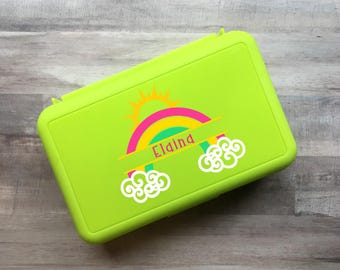 Personalized Pencil Box, Back To School Pencil Box, Rainbow Pencil Box, Crayon Box, Kids School Supply Box, Personalized Name Pencil Case