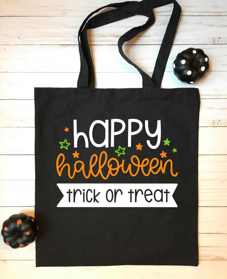 Trick or Treat Bag Personalized Halloween Tote Halloween - Etsy