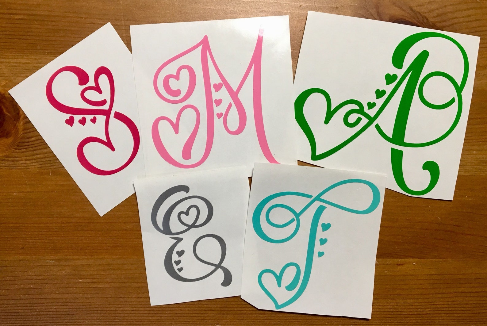 Personalized Swirl Heart Monogram Sticker, Custom Yeti Tumbler Decal ...