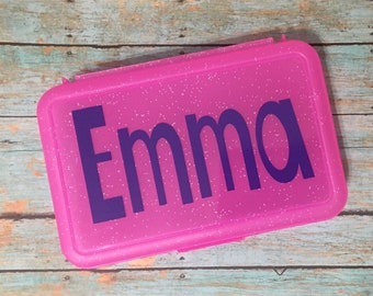 Personalized Pencil Box, Back To School Pencil Box, Name Pencil Box, Crayon Box, Kids School Supply Box, Personalized Name Pencil Case