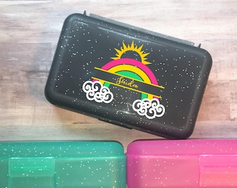 Personalized Pencil Box, Back To School Pencil Box, Rainbow Pencil Box, Crayon Box, Kids School Supply Box, Personalized Name Pencil Case