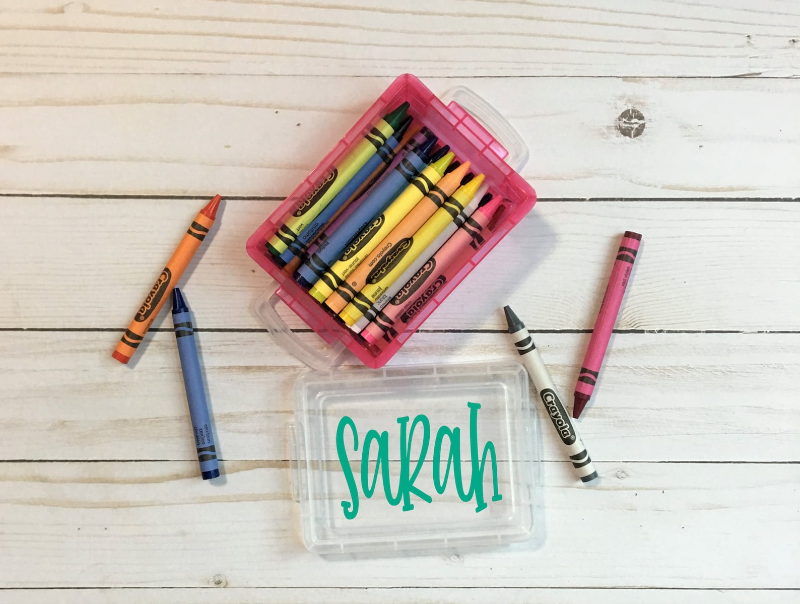 Personalized School Supply Box, Personalized Crayon Box, Back to School