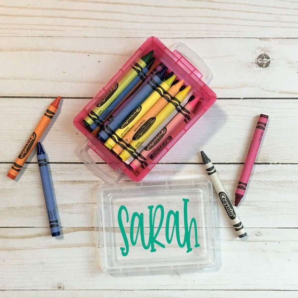 Personalized School Supply Box, Personalized Crayon Box, Back To School, Crayon Box, Kids School Supply Box, Art Case, School Supply Label