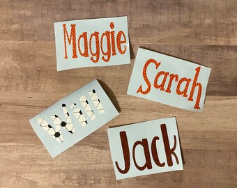 Sports Vinyl Name Decal, Kids Boys Girls Personalized Sticker, Basketball, Football, Soccer Gift, DIY Water Bottle Decal, Tumbler Yeti Decal