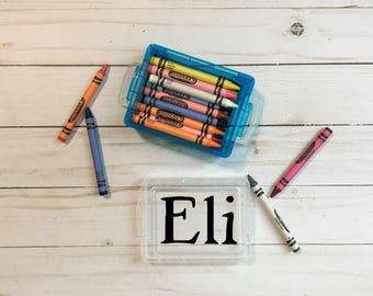 Personalized Crayon Box, Kids Birthday Party Favor, Custom Crayon Box, Kids School Supply Box, Party Favors, Craft Ideas, Party Bags