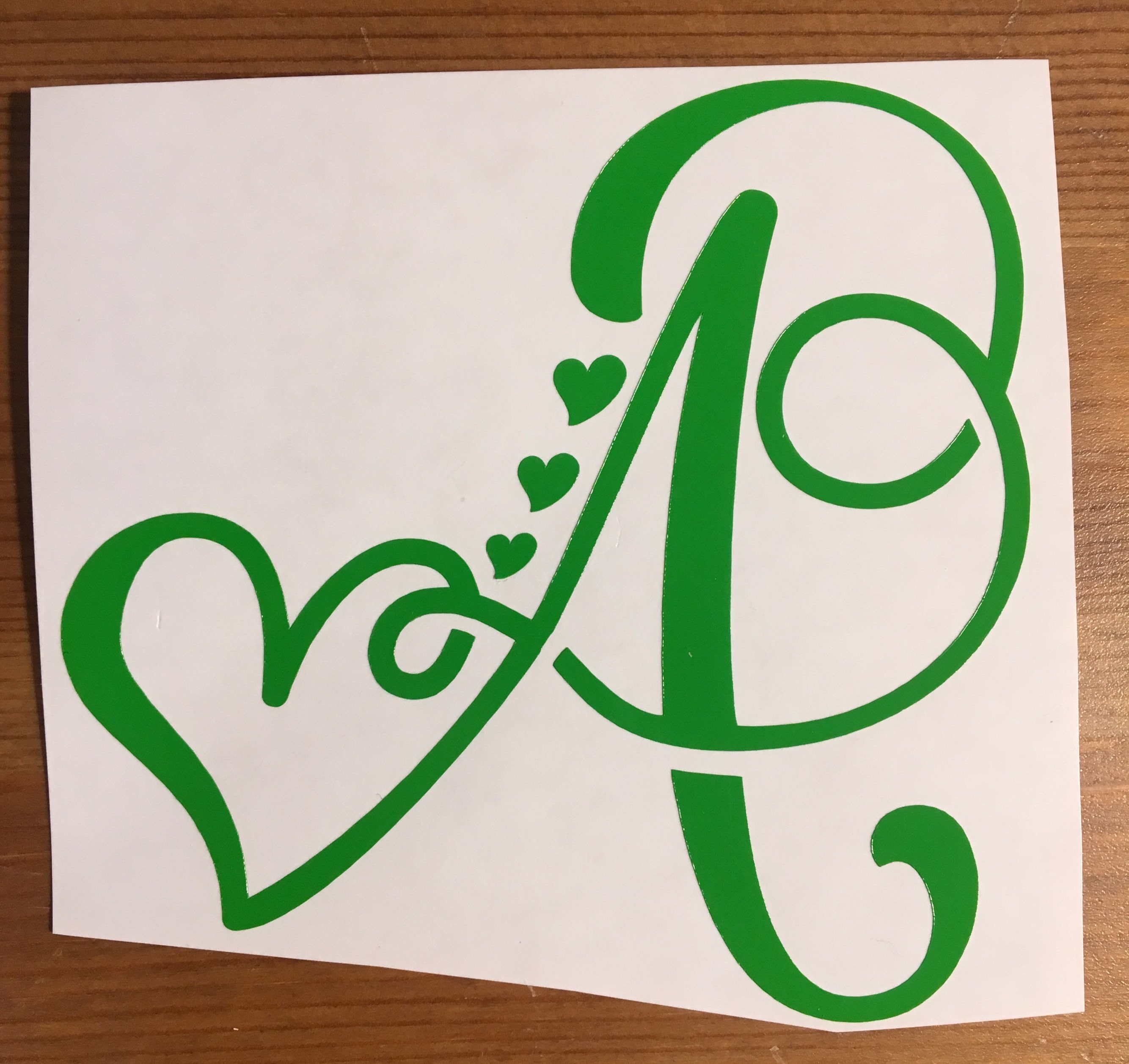 Personalized Swirl Heart Monogram Sticker, Custom Yeti Tumbler Decal ...