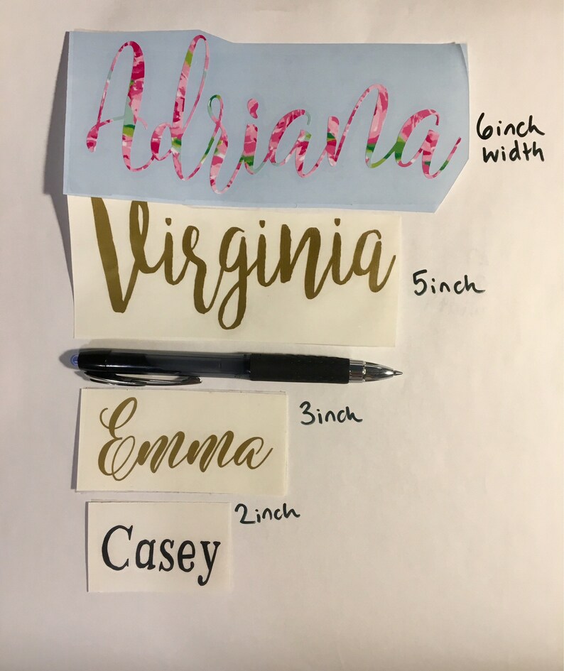 Patterned Vinyl Name Decal Personalized Sticker Monogram Etsy