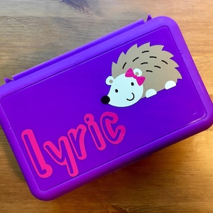Personalized Pencil Box, Back To School Pencil Box, Hedgehog Pencil Box, Crayon Box, Kids School Supply Box, Personalized Name Pencil Case