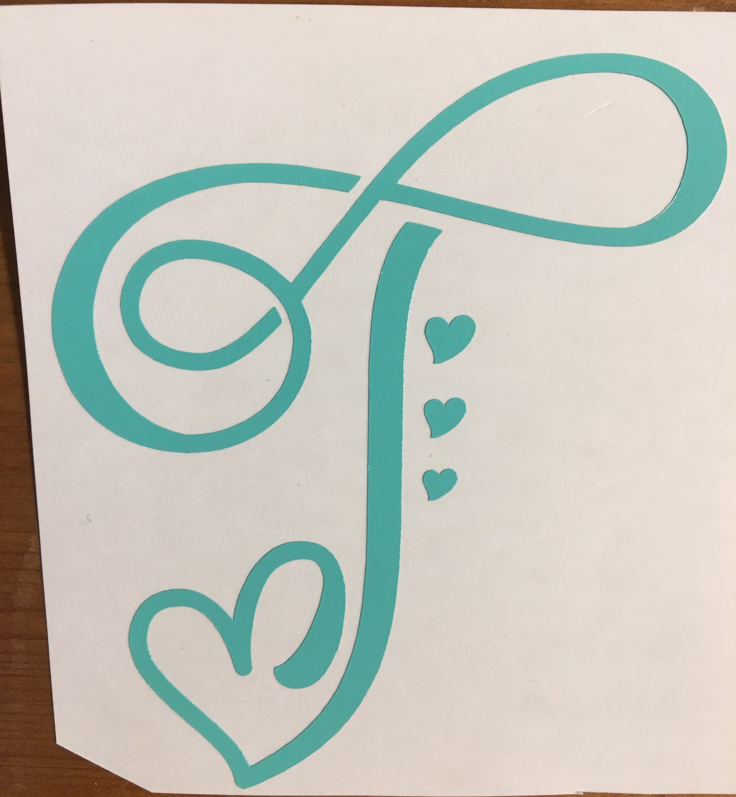 Personalized Swirl Heart Monogram Sticker, Custom Yeti Tumbler Decal ...
