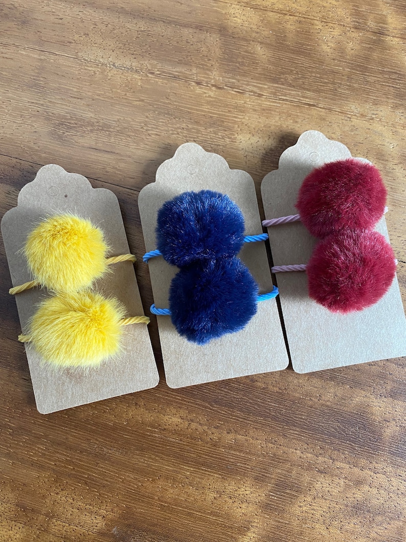 Pom Pom Hair Ties Etsy