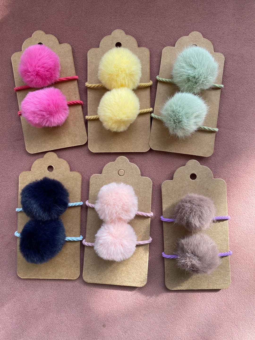 Pom Pom Hair Ties Etsy