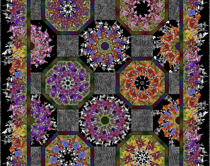 Rainbow of Jewels Kit to Make a Onefabric Kaleidoscope Quilt by Jason