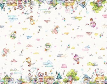 Whiskerville by Sally Walsh for P&B Textiles Scenic Stripe Animal Friends WSKR 5747 MU