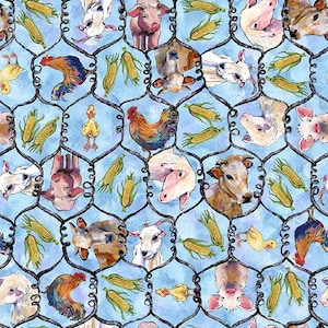 Out of Farms Way Farm Panel by Anne Gregory for Blank Quilting, 3259P ...