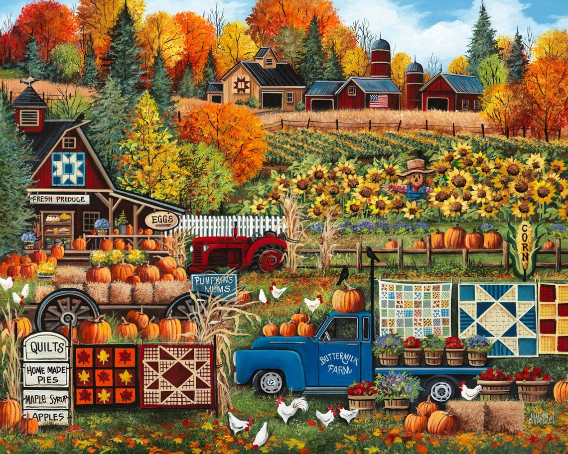 Buttermilk Farm Bountiful Harvest by David Textiles. AL48741 Etsy