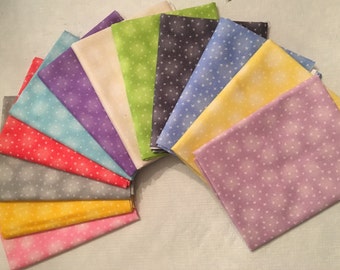 Select from 12 cotton quilting fabrics and/or fat quarter bundle by Blank Fabrics, Starlet Collection.