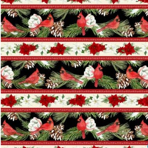 Cardinal Cozy Repeating Stipe Border by Nancy Mink for Wilmington Prints 33889-973