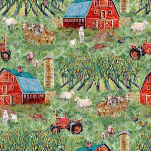 Out of Farms Way Farm Panel by Anne Gregory for Blank Quilting, 3259P ...