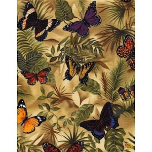 Butterflies on Leaves from Timeless Treasures. Rain-C3518-neutral