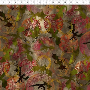 Flying Dragons from the Dragons-The Ancients  collection by Jason Yenter from In the Beginning Fabrics. 4DRG-3 Beige