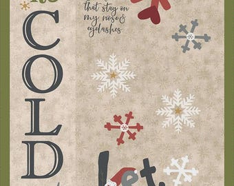 Let It Snow Panel Flannel by Janet Rae Nesbit from Henry Glass 2885P 44