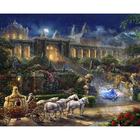 【としくん】Disney ミッキー＆ミニー3Dシルクスクリーン Disney Mickey Mouse and Minnie Dreams Panel by Thomas Kinkade From