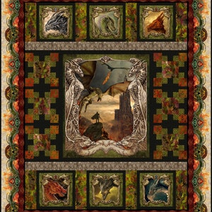 Kit to make Dragons-The Ancients by Jason Yenter for In The Beginning Fabrics. Fantasy fans will love this quilt!