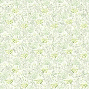 May include: A seamless pattern featuring a repeating design of green and white stylized leaves and branches. The pattern is perfect for creating a nature-inspired background for a variety of projects.