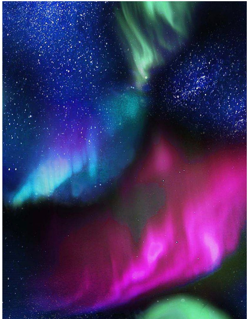 Aurora Borealis Christmas Tree Panel From Winter Solstice