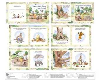 Classic Winnie Book Panel by W A Dodge from Studio E 8729BP-36 Brown/Green 36"x44"