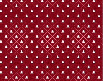 Winter Blooms Tree Grid by Jason Yenter from In the Beginning Fabrics. Green 12WB-1, Red WB10-1
