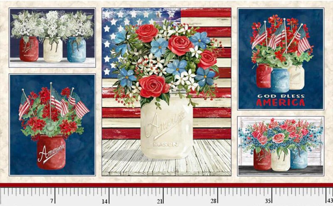 Farmhouse Americana Panel by Cindy Jacobs for P&B Textiles. 05755PA 24 ...