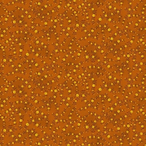 May include: A seamless pattern featuring a repeating design of small yellow flowers on a brown background.