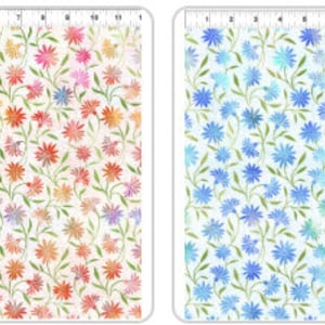 Garden of Dreams II Small Floral by Jason Yenter for In the Beginning Fabrics. Multi 4JYR 1, Blue 4JYR 2