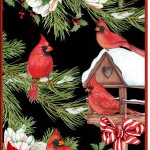 Cardinal Cozy Panel by Nancy Mink for Wilmington Prints 33888-937  24&quot; x 43&quot;