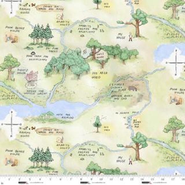 Classic Winnie Map by W A Dodge from Studio E 8715-60 Green