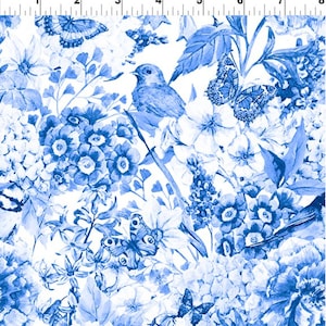 Periwinkle Spring Toile by Jason Yenter for In the Beginning. 4PS-1 Periwinkle